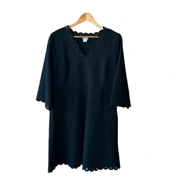 chico's black dresses Sequin Bell-Sleeve Dress